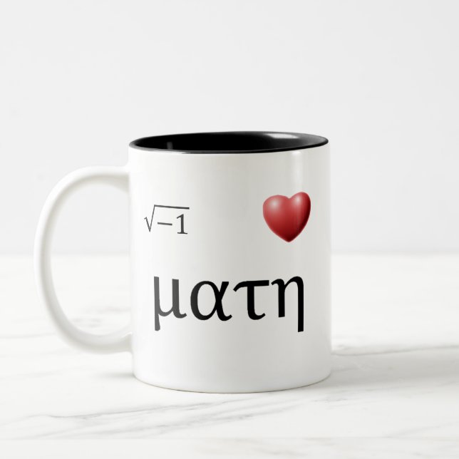 Herz I Mathe, i-Herz Mathe Zweifarbige Tasse (Links)