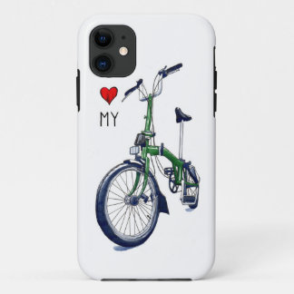 Herz I mein Brompton (Grün) iPhone 11 Hülle