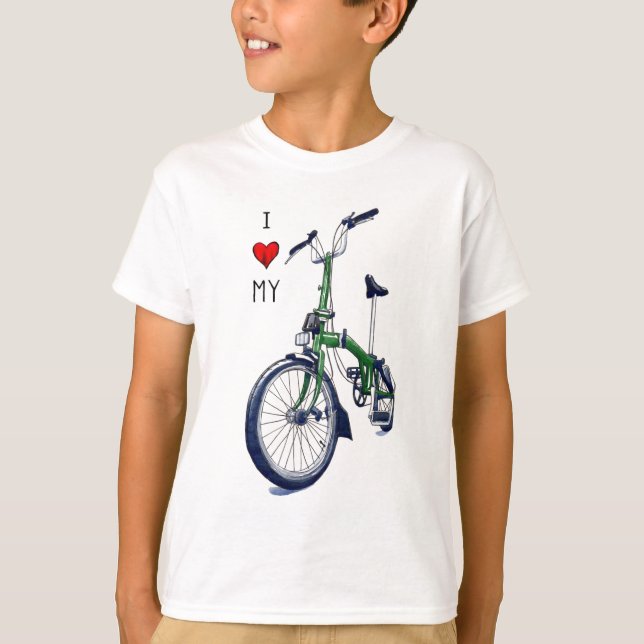 Herz I mein Brompton (Grün) T-Shirt (Vorderseite)