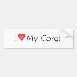 Herz I mein Corgi Autoaufkleber