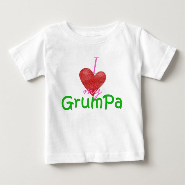 Herz I mein Grumpa Baby T-shirt (Vorderseite)