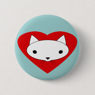 Herz I mein Katzenknopf pinback Button