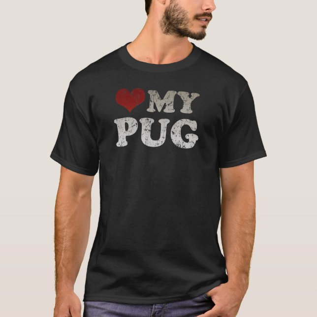 Herz I mein Mops T-Shirt (Vorderseite)