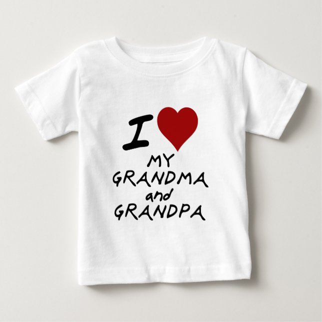 Herz I meine Großmutter und Großvater Baby T-shirt (Vorderseite)