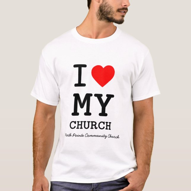 Herz I meine Kirche T-Shirt (Vorderseite)