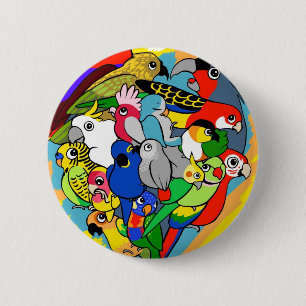 Herz I plappert niedlichen Cartoon nach Button