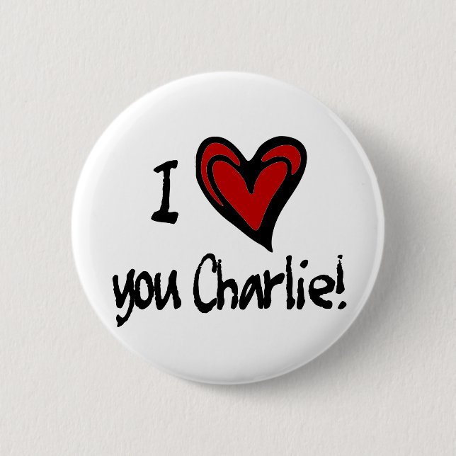 Herz I Sie Charlie Button (Vorderseite)