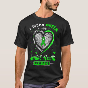 Herz Ich trage Grün für Mental Health Awareness Mo T-Shirt