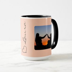 Herz Ihr Name Foto Schriftzug Individuelles Gesche Tasse