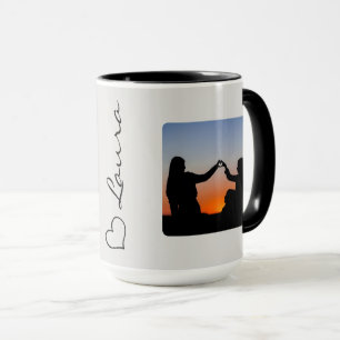 Herz Ihr Name Foto Schriftzug Individuelles Gesche Tasse