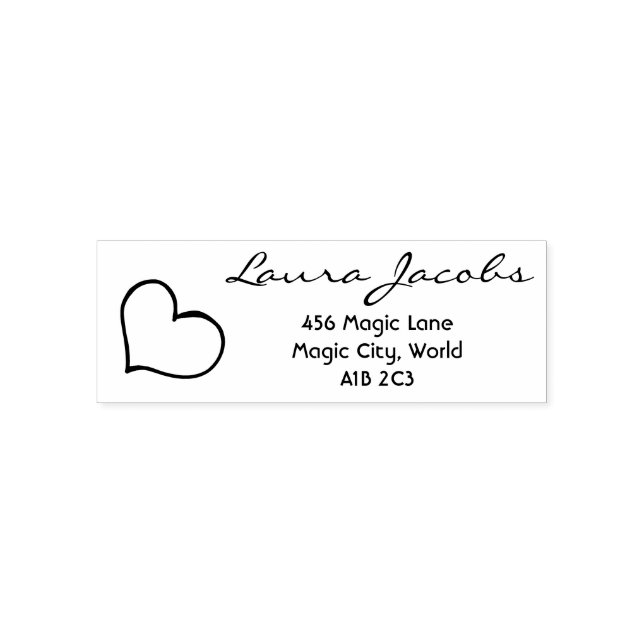 Herz Ihr Name Skript Individuelles Geschenk  Permastempel (Design)