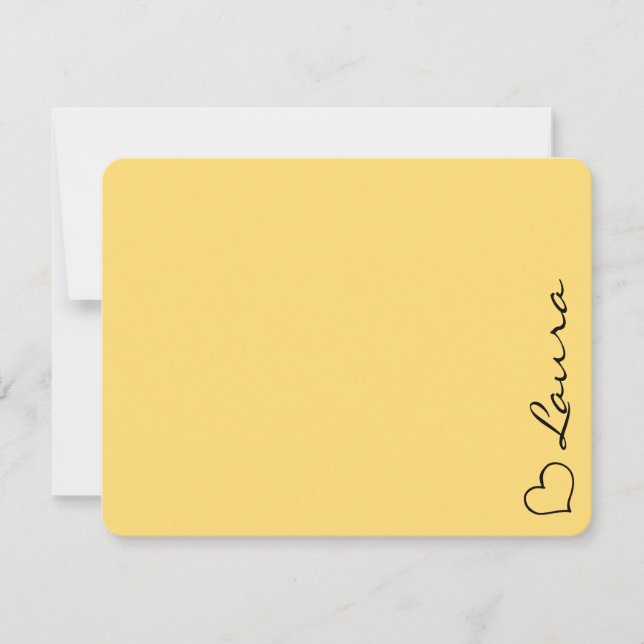 Herz Ihre Namen Schriftzug Individuelle Geschenkno Mitteilungskarte (Vorderseite)