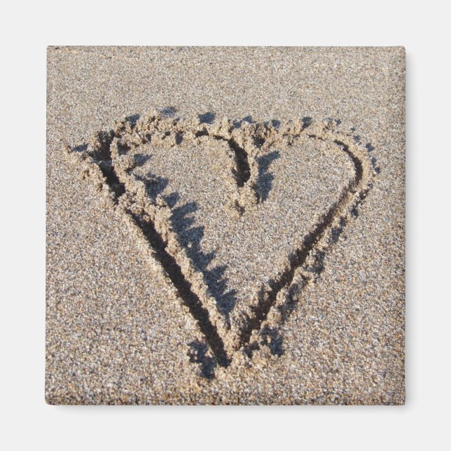 Herz im Sand Magnet (Vorne)