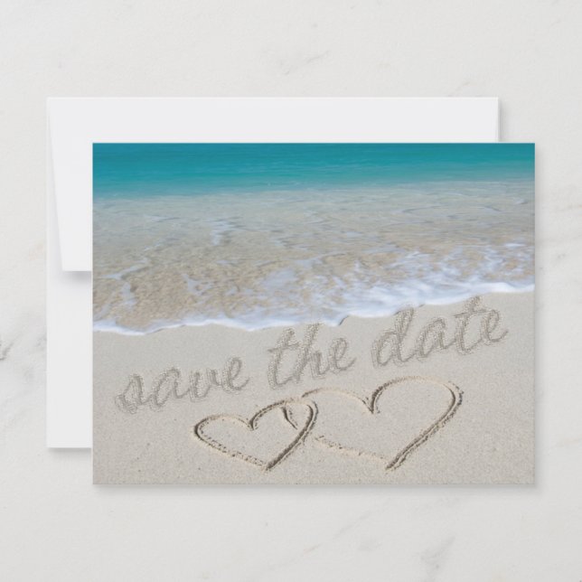 Herz im Sand "Save the Date" Save The Date (Vorderseite)