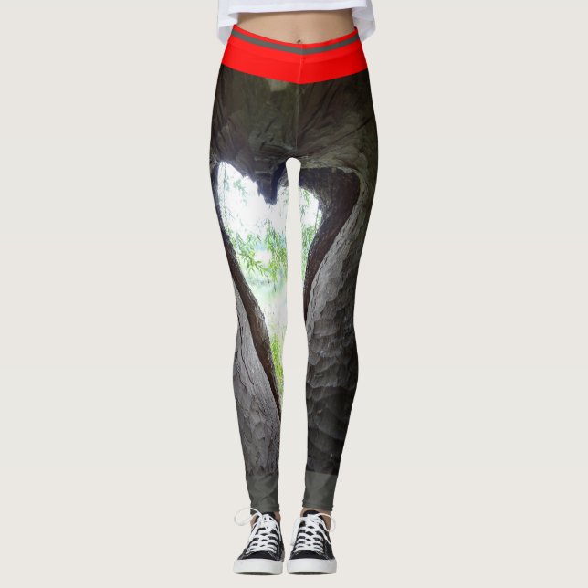 Herz in Baumlegging Leggings (Vorderseite)