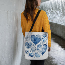Herz in Delft Blue Tasche