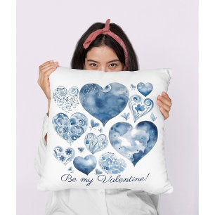 Herz in Delft Blue, Valentin Kissen