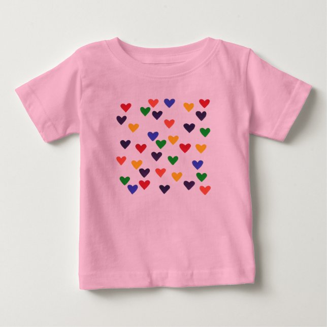 Herz in den Farben der Regenbogenhemden Baby T-shirt (Vorderseite)