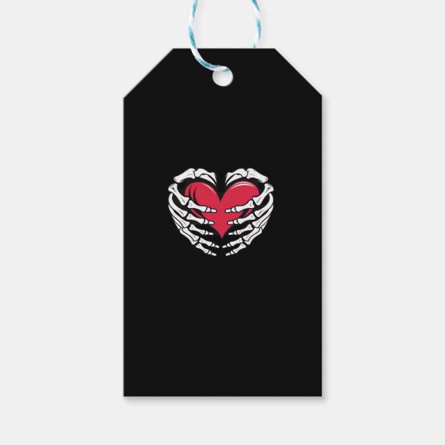 Herz in den Skeletthandschuhen Classic Geschenkanhänger (Vorderseite)