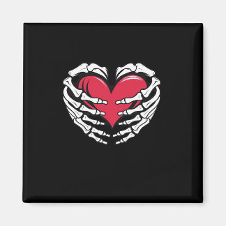 Herz in den Skeletthandschuhen Classic Magnet