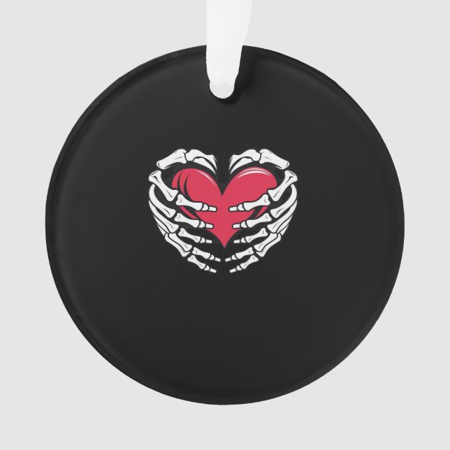 Herz in den Skeletthandschuhen Classic Ornament (Vorderseite)