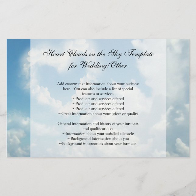 Herz in den Wolken, Blue Sky Romantische Liebe Flyer (Vorne)