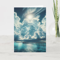 Herz in den Wolken über dem Ozean Erbe
