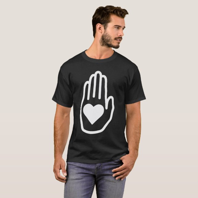 Herz-in der Hand Symbol T-Shirt (Vorne ganz)