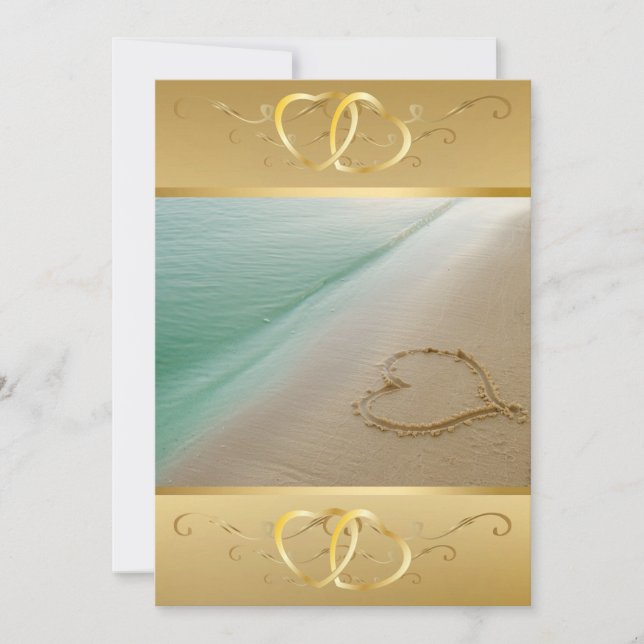 Herz in der Sand-Einladung geschnitzt3 Einladung (Vorderseite)