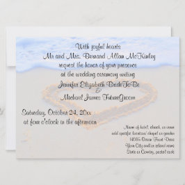 Herz in der Sand-Strand-Hochzeit Einladung
