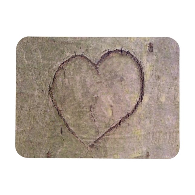Herz in einem Baum gemeißelt Magnet (Horizontal)