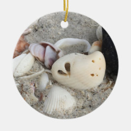 Herz in einer Muschel-personalisierten Verzierung Keramik Ornament
