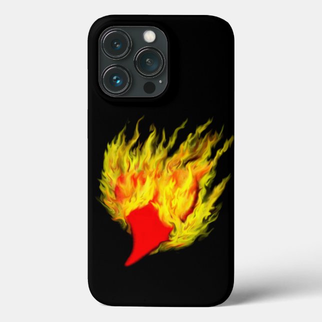Herz in Flammen Case-Mate iPhone Hülle (Rückseite)