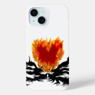 Herz in Flammen iPhone 15 Hülle