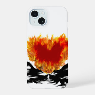 Herz in Flammen iPhone 15 Hülle