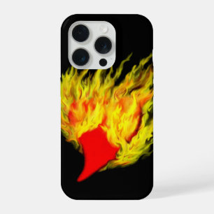 Herz in Flammen iPhone 15 Pro Hülle