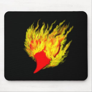 Herz in Flammen Mousepad