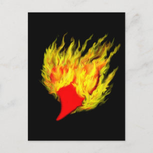 Herz in Flammen Postkarte