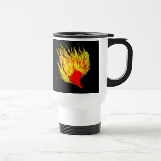 Herz in Flammen Reisebecher (Rechts)