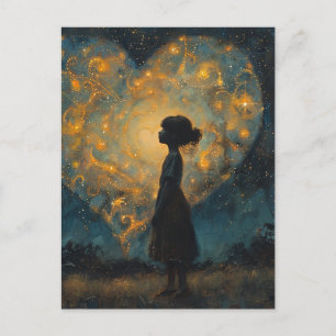 Herz in Sky AI generiert Kunst Postkarte