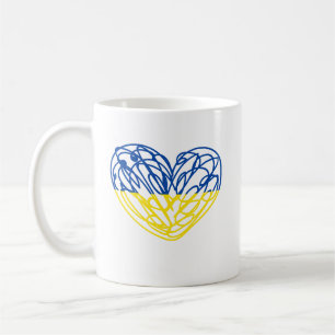 Herz in ukrainischen Flaggenfarben. Ukraine Kaffeetasse