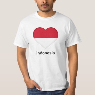 Herz - Indonesische Flagge T-Shirt