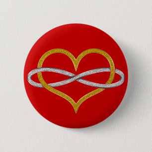 Herz Infinity Gold Silver Button