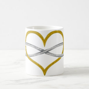 Herz Infinity Gold Silver Kaffeetasse