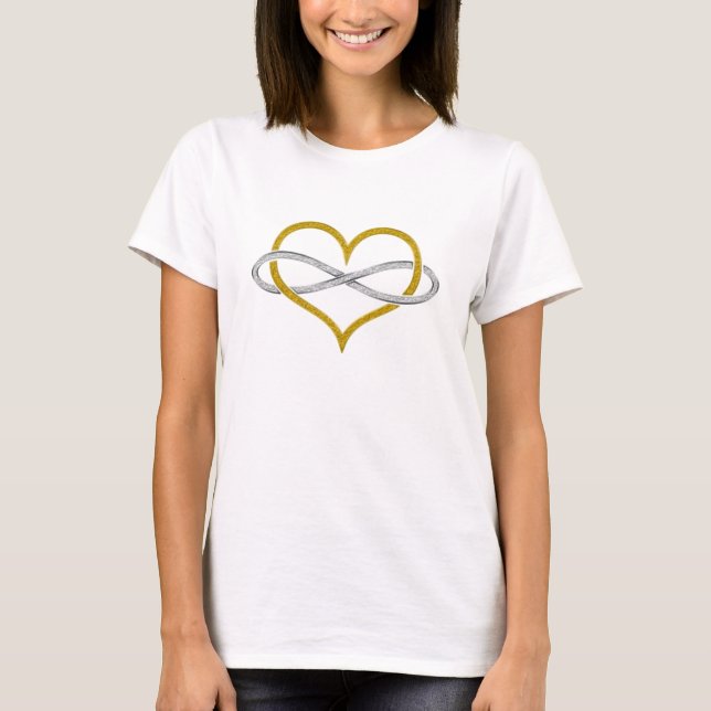 Herz Infinity Gold Silver T-Shirt (Vorderseite)