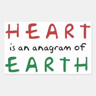Herz ist Anagramm von Erde Rechteckiger Aufkleber