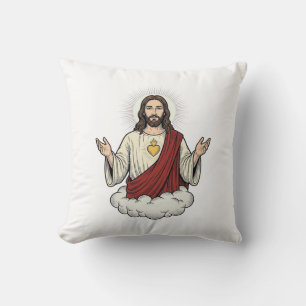 Herz-Jesu-Andachtsmotiv Vintage-Stich-Design_1 Kissen