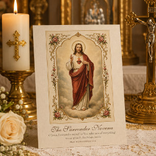 Herz-Jesu-Übergabe-Neuheitengebet Dreifach Gefaltete Karte