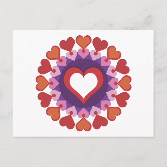 Herz Kaleidoskop Postkarte (Vorderseite)