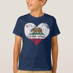 Herz-Kalifornien-Republik-Flagge T-Shirt